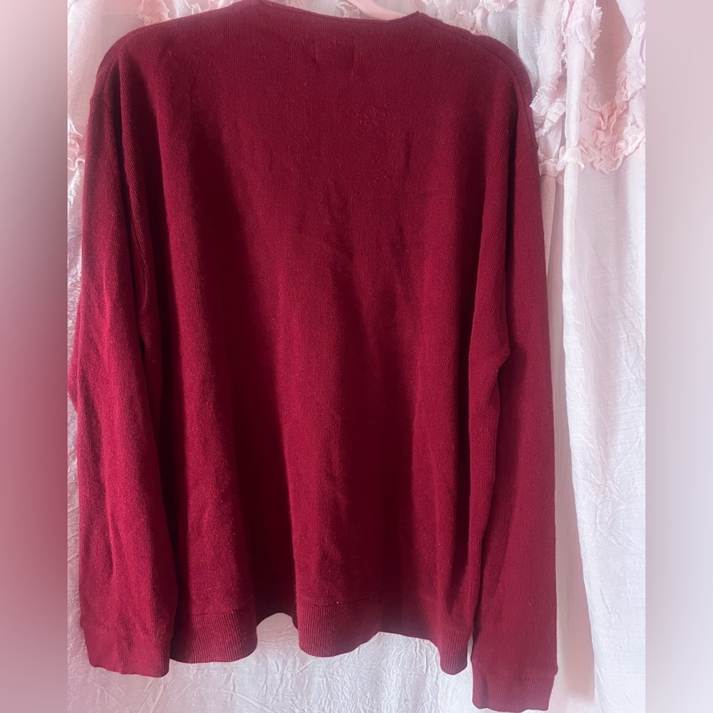 Vintage Fink Classics SZ L deep red cardigan. Retro grunge preppy ladies or men - Picture 7 of 7